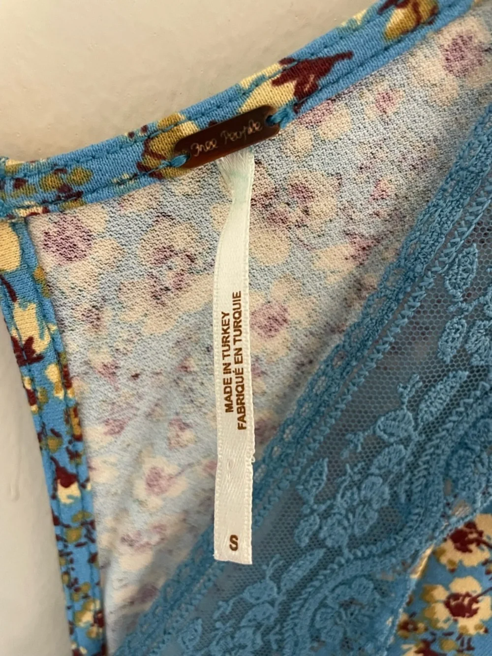 Free People Boho Summer Floral Lace-Trim Dress - Picture 6 of 6